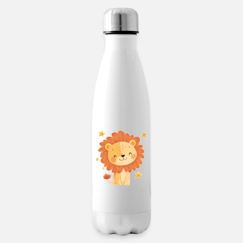 Löwe mit Sternenhimmel - Isolierflasche - Weiß