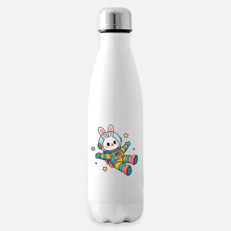Lapin astronaute coloré - Bouteille isotherme - blanc