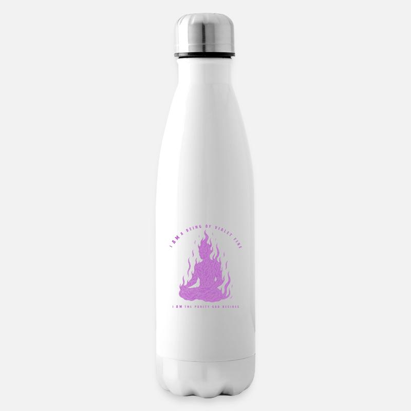 Violette Feuermeditation - Isolierflasche - Weiß