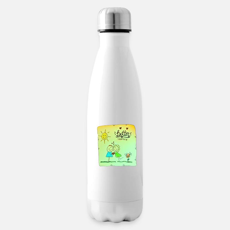 Gemeinsam Besser Zeichnung - Isolierflasche - Weiß