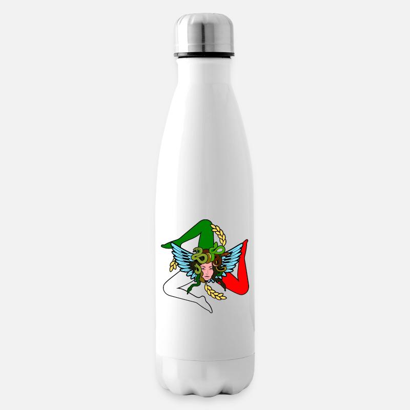 Sizilien Trinacria - Isolierflasche - Weiß