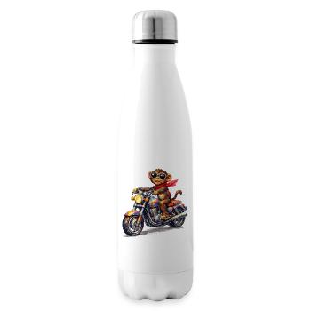 Singe coloré à moto - Bouteille isotherme - blanc - Droite