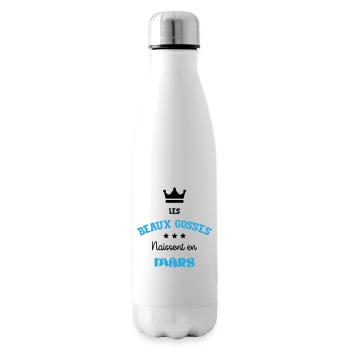 Cadeau naissance bébé garçon Mars Beaux Gosses BG - Bouteille isotherme - blanc - Droite