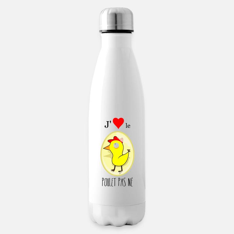 j'aime le poulet pas né - Bouteille isotherme - blanc