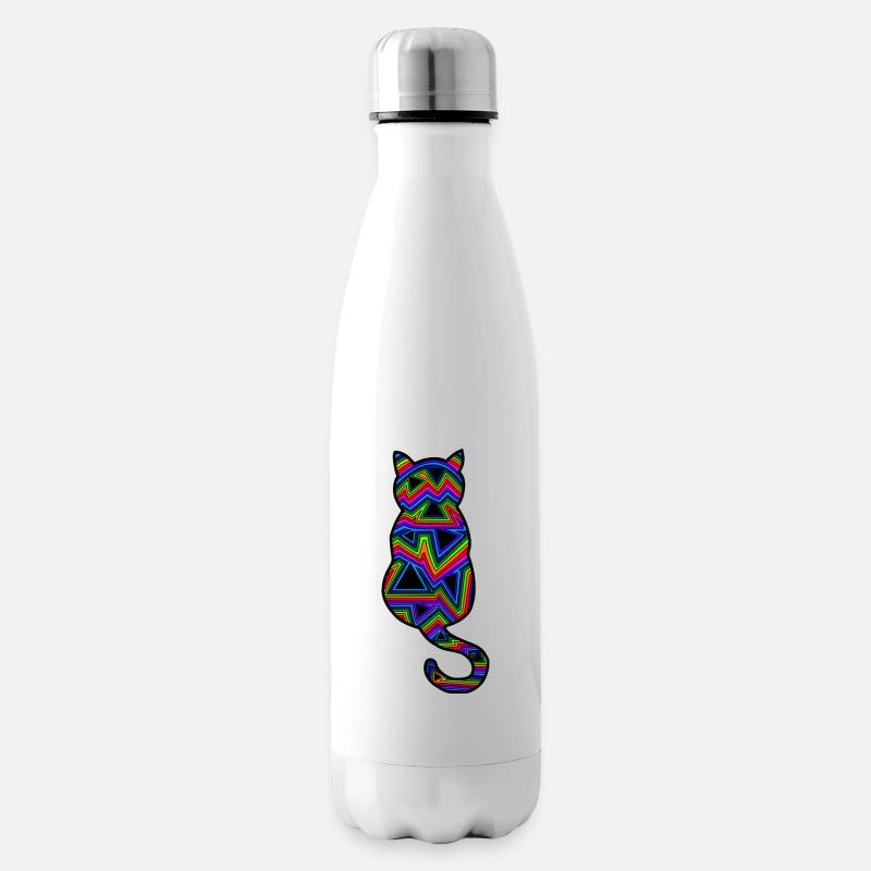 Psychedelische Katze - Isolierflasche - Weiß