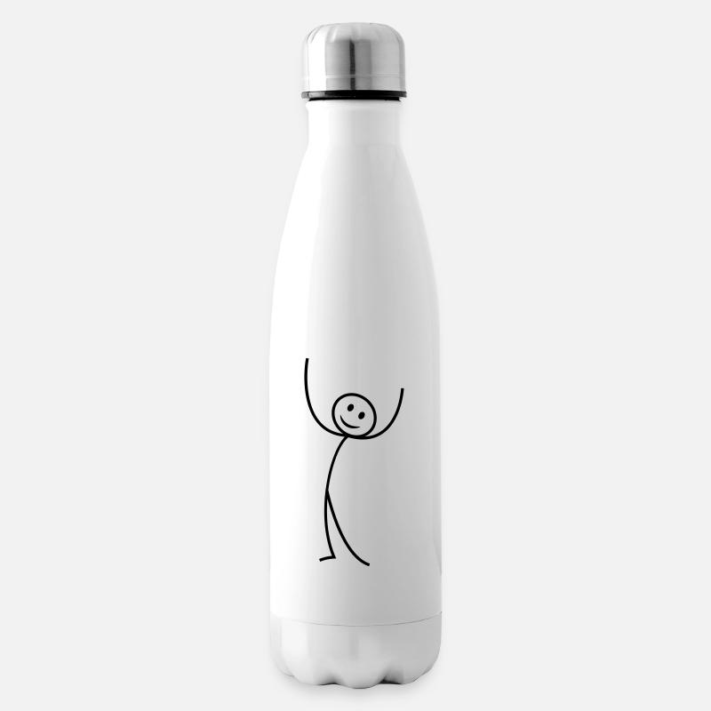 Strichmännchen - Isolierflasche - Weiß