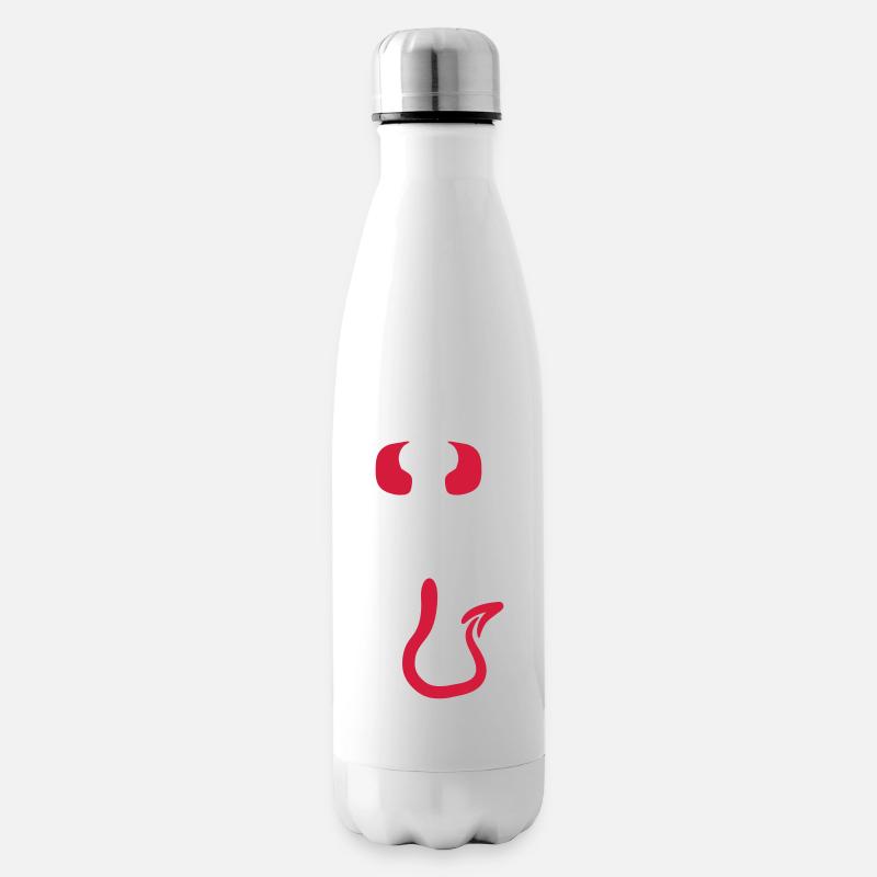 Teufel Satan Schwanz Hörner Böse - Isolierflasche - Weiß