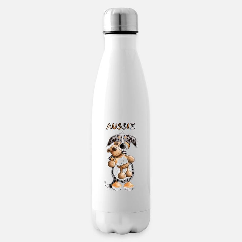 Aussie mit Teddy - Isolierflasche - Weiß