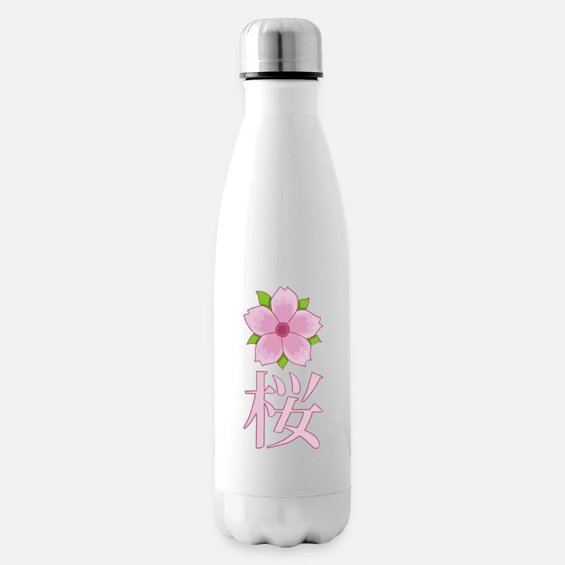 Fleur de cerisier manga - Bouteille isotherme - blanc