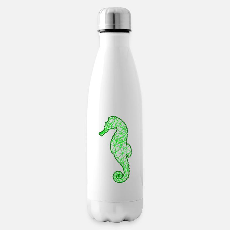 Hippocampe Modern vert - Bouteille isotherme - blanc