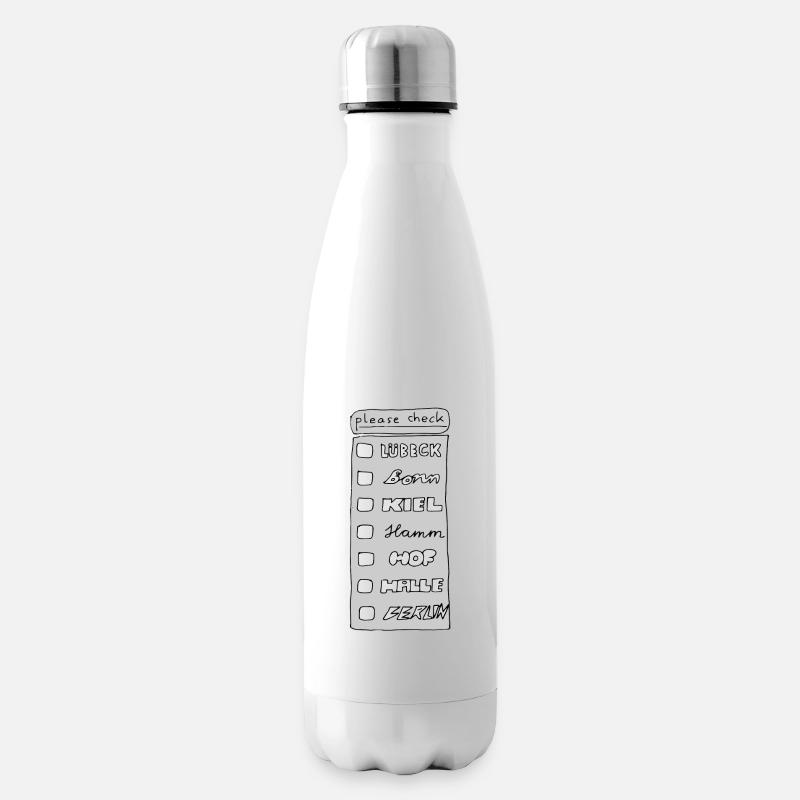 Städtequiz - Bitte ankreuzen - Isolierflasche - Weiß