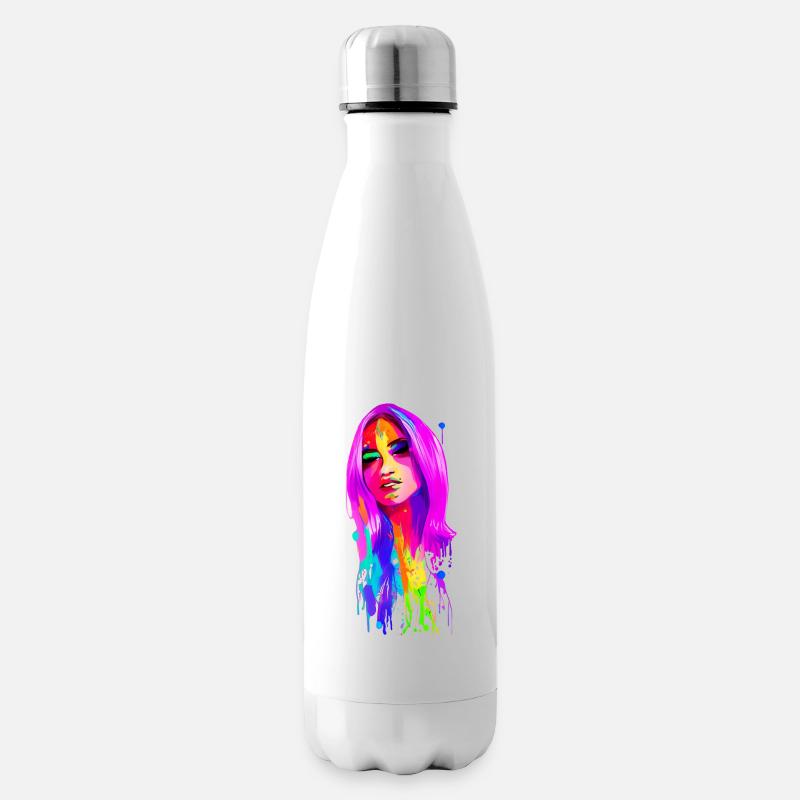 Lady 70's rétro - Bouteille isotherme - blanc