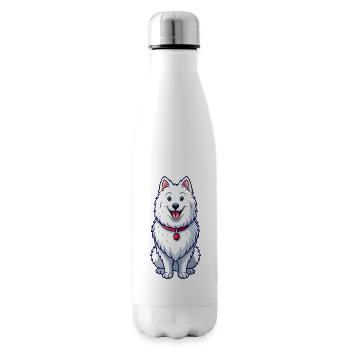 Happy Grinning Samoyed - Insulated Water Bottle - white - Right