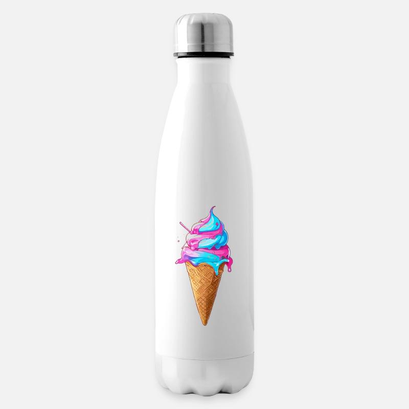 Lecker Eiscreme | Synthwave Eistüte - Isolierflasche - Weiß