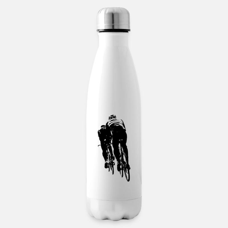 Rennradfahrer - Isolierflasche - Weiß