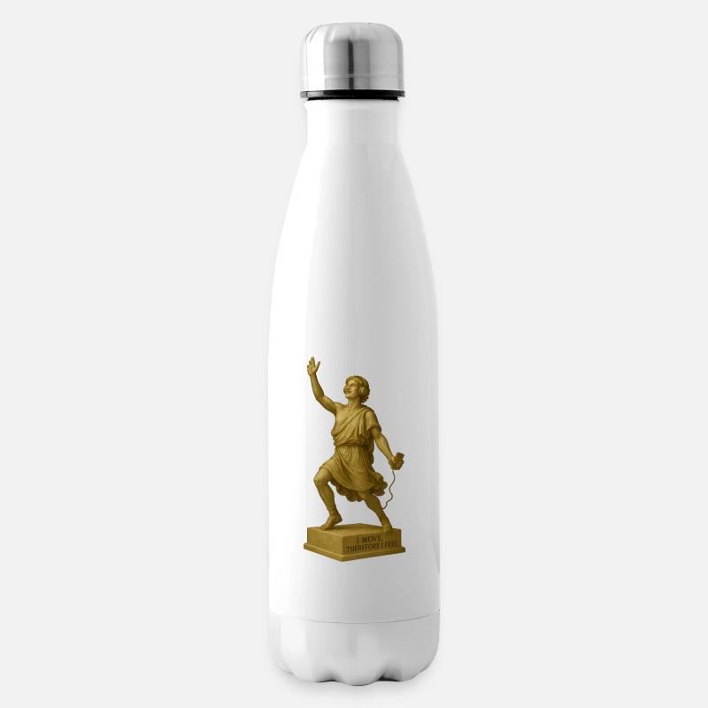 Tänzer mit Kopfhörern und Smartphone - Isolierflasche - Weiß