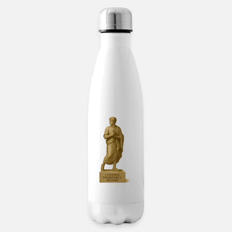 Classical Philosophy Sculpture - Insulated Water Bottle - white
