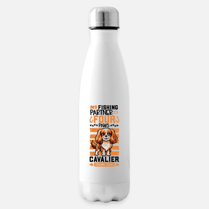 Pêche et Ovcharka d’Asie centrale - Bouteille isotherme - blanc