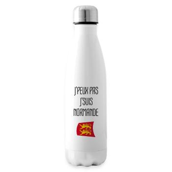 Humour Normandie J'peux pas j'suis Normande - Bouteille isotherme - blanc - Droite