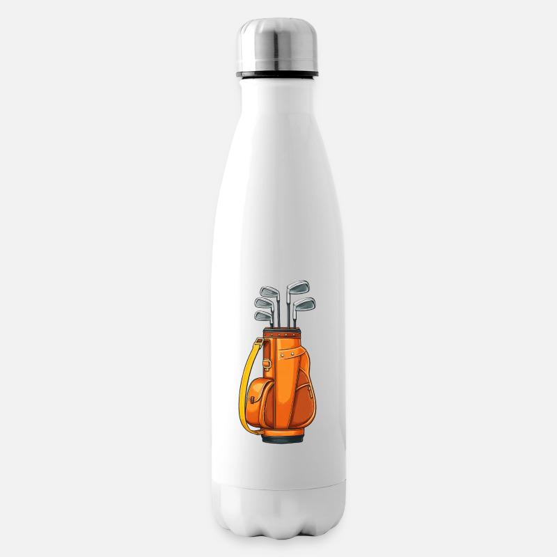 Golfschläger in Orange Bag - Isolierflasche - Weiß