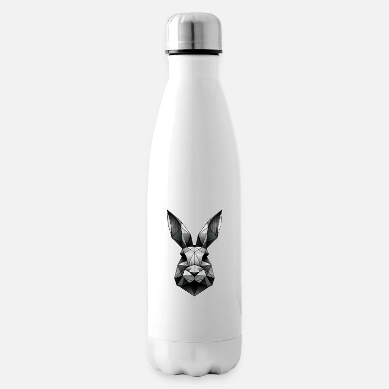 Conception géométrique de lapin polygone lapin - Bouteille isotherme - blanc