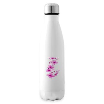 Cherry blossoms sakura neon pink sakura - Insulated Water Bottle - white - Right