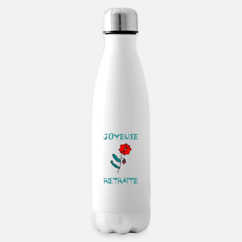 RETRAITE. BONNE RETRAITE. JOYEUSE RETRAITE. COEUR - Bouteille isotherme - blanc