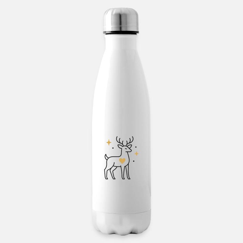 Herzdeer mit Sternenakzent - Isolierflasche - Weiß