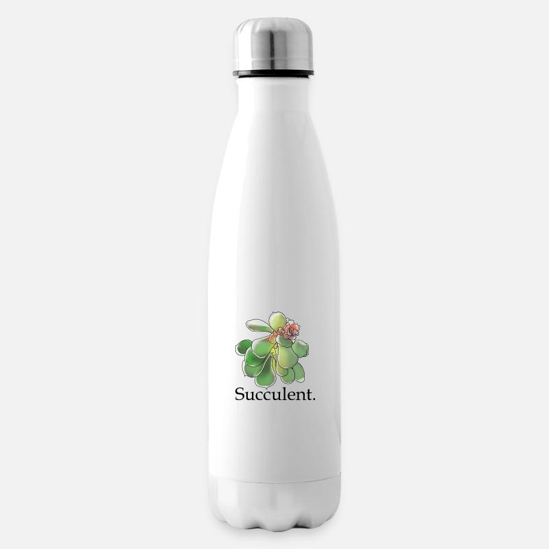 Succulente Fleur Aquarelle - Bouteille isotherme - blanc