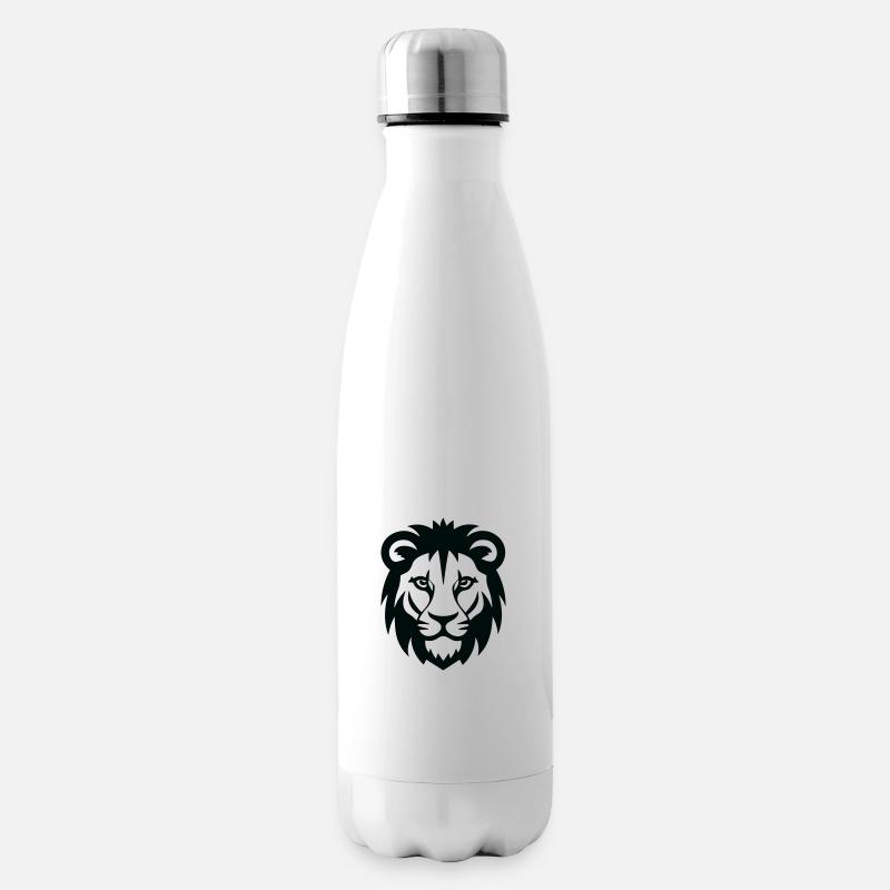 Löwenkopf - Isolierflasche - Weiß