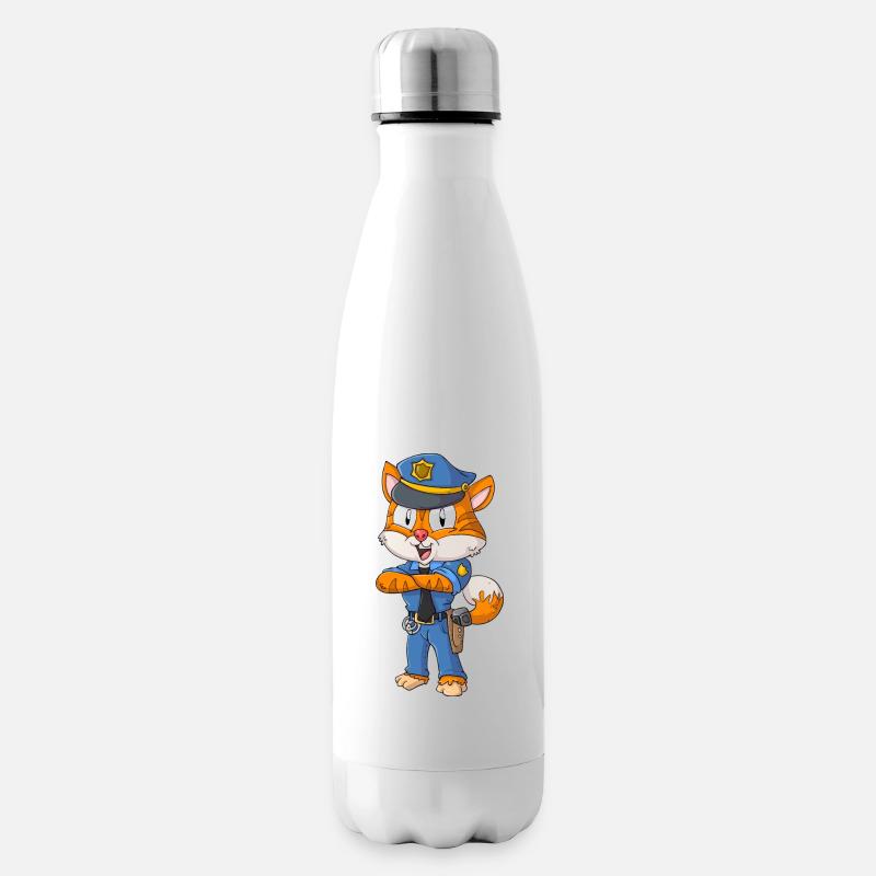 Policier des chats - Bouteille isotherme - blanc