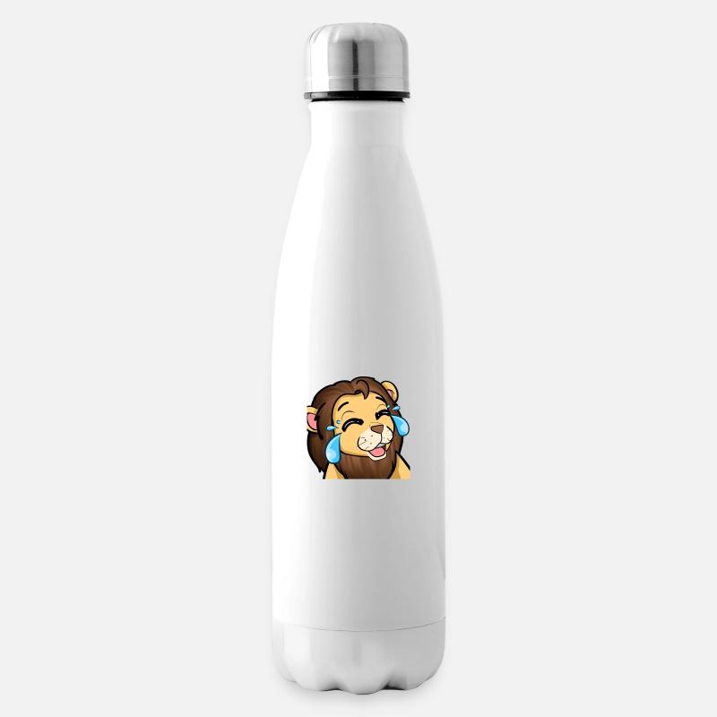 Lachender Löwe - Isolierflasche - Weiß