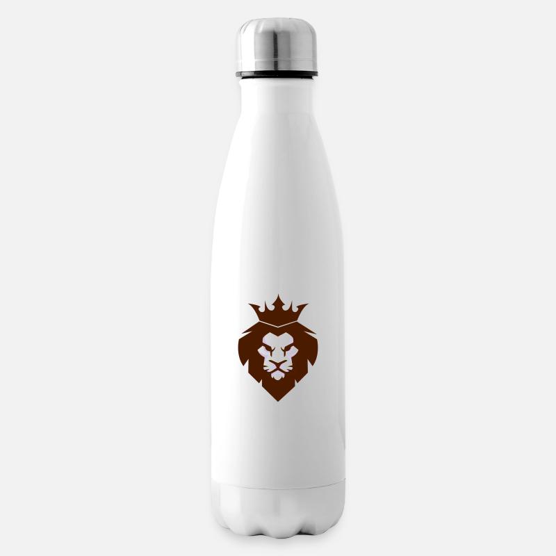 Löwe mit Krone - Isolierflasche - Weiß