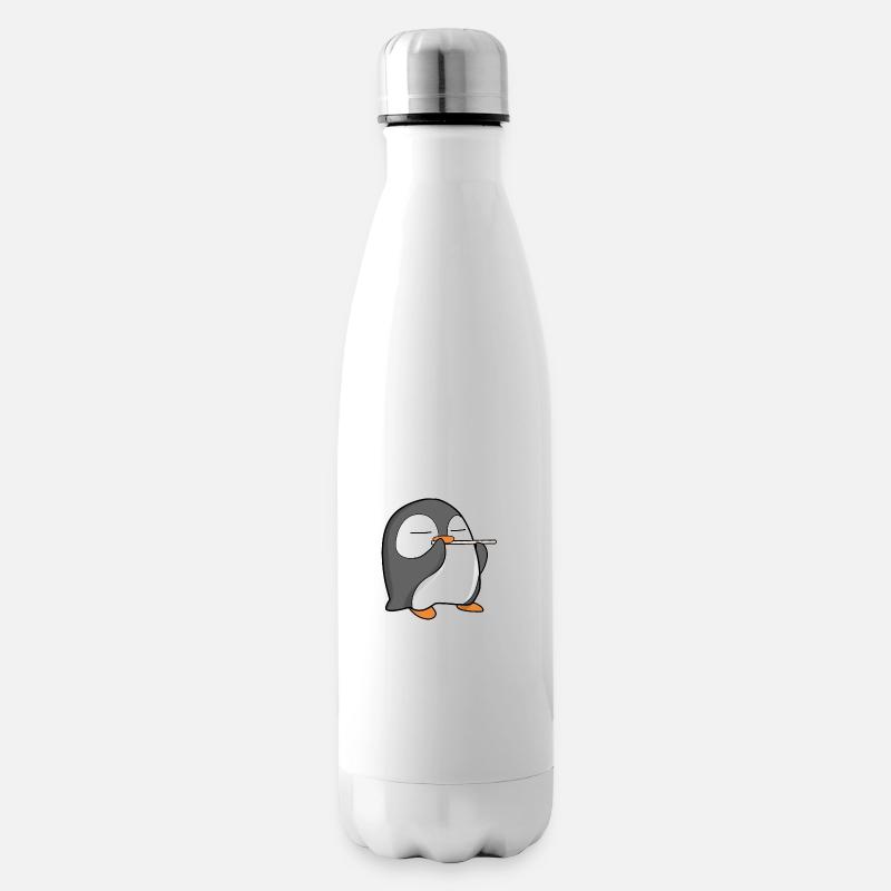 Le pingouin joue de la flûte - Bouteille isotherme - blanc