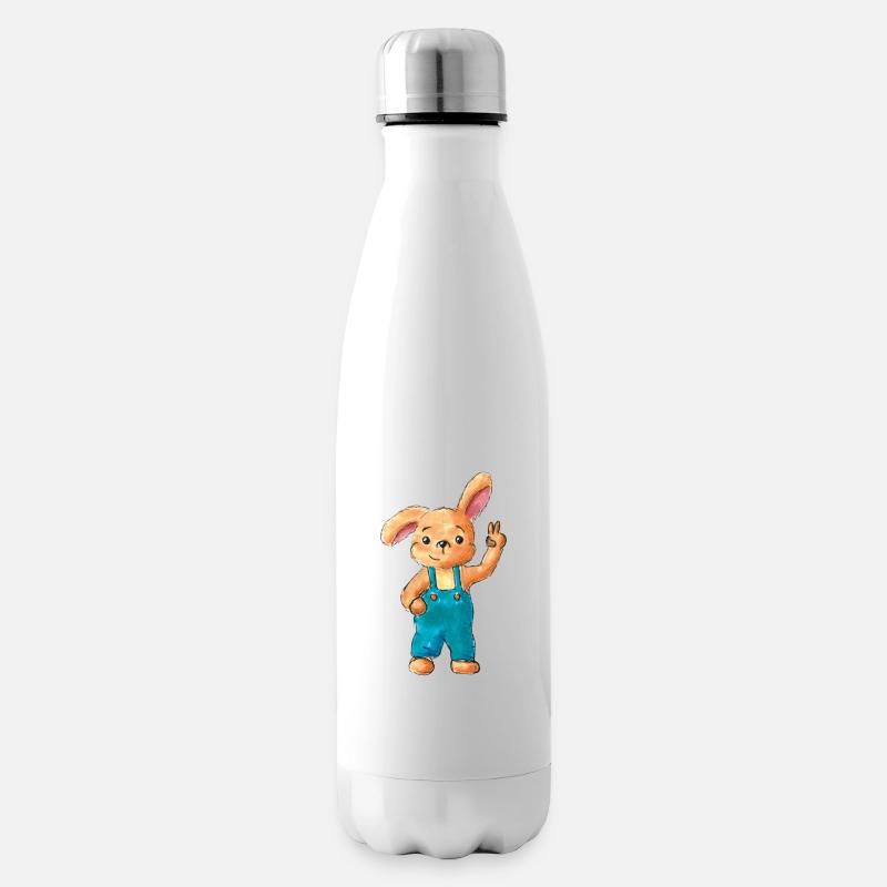 Hase Peace - Isolierflasche - Weiß