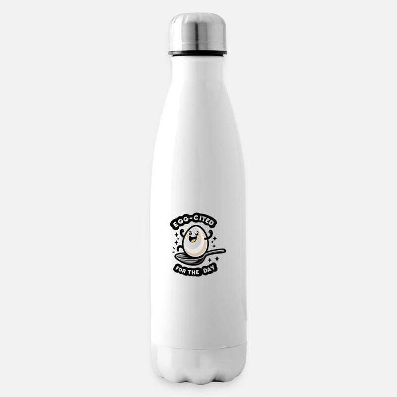 Egg-cited for the Day - Insulated Water Bottle - white