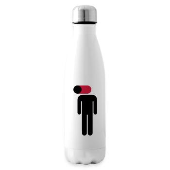 Mobile on, brain off - Insulated Water Bottle - white - Right