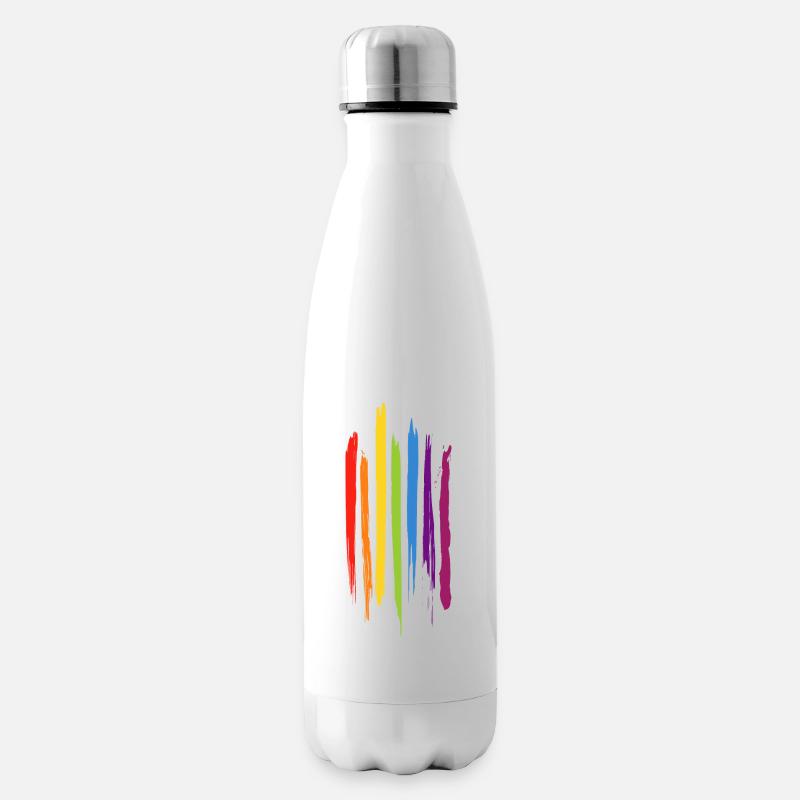 Farbige Pinselstriche - Isolierflasche - Weiß