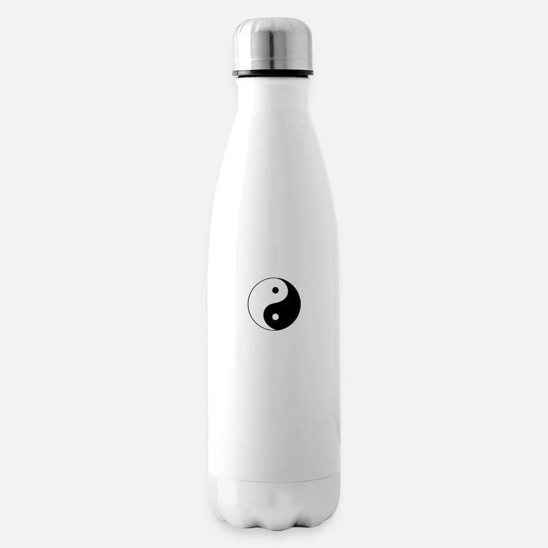 yin yang qi - Bouteille isotherme - blanc