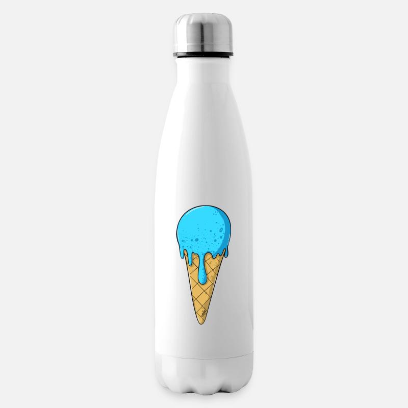 | de crème glacée | de crème glacée bleue Glace - Bouteille isotherme - blanc