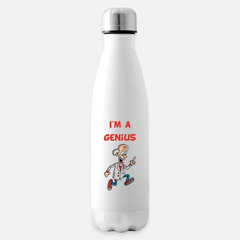 Ich bin ein Genie (Englisch) - Isolierflasche - Weiß