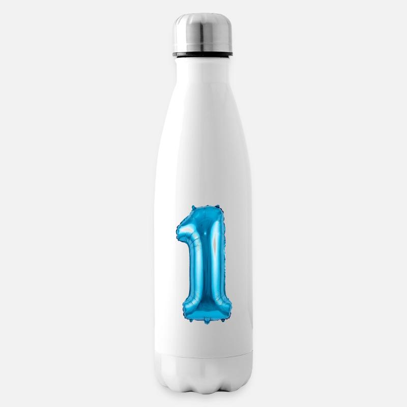 1. Geburtstag, Erster Geburtstag Ballon blau - Isolierflasche - Weiß