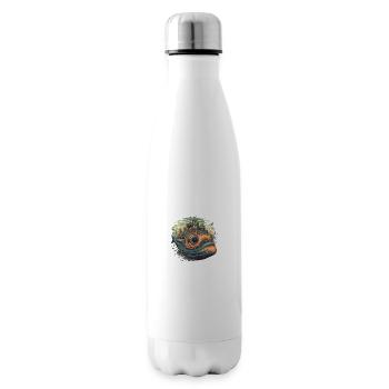 Surrealistischer Wal mit Stadt auf dem Rücken - Isolierflasche - Weiß - Rechts