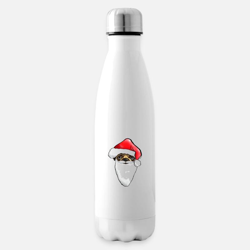 Weihnachtsmops - Ugly Christmas Mops - - Isolierflasche - Weiß