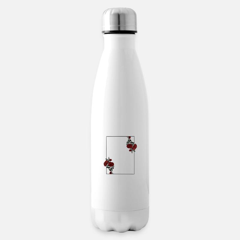 RahmenBlume - Isolierflasche - Weiß