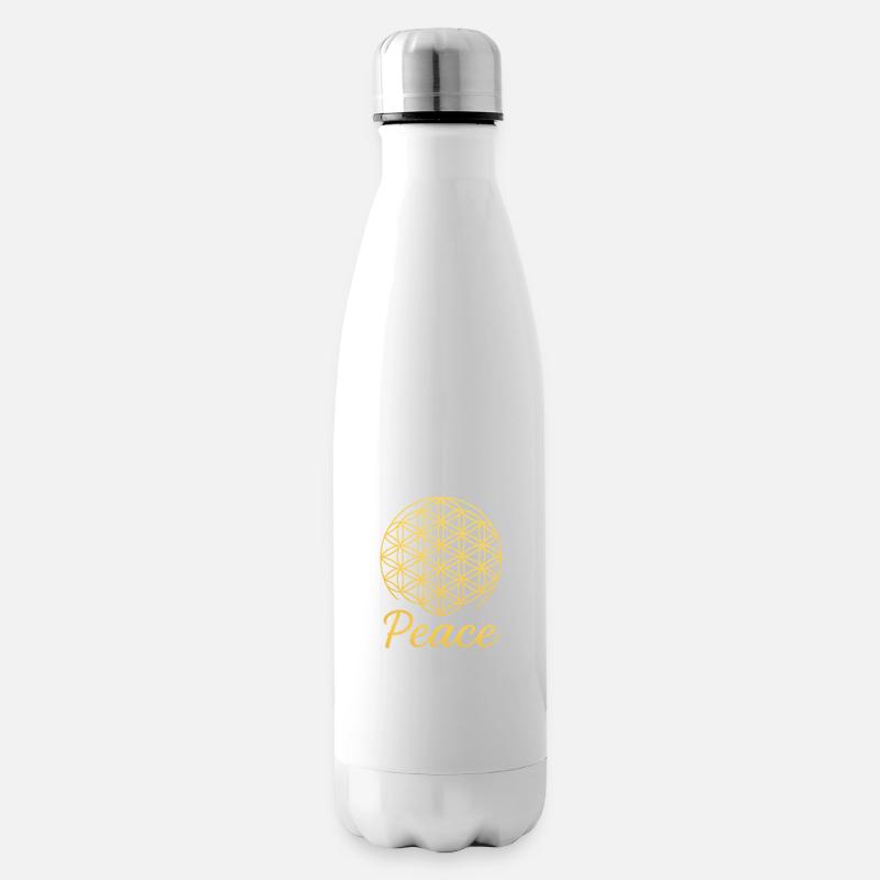 Blume des Lebens - Peace - Isolierflasche - Weiß