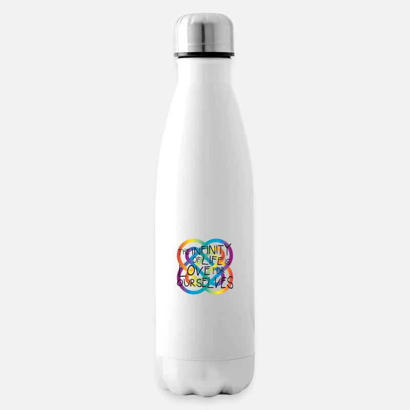 INFINITY 07 words rainbow black - Isolierflasche - Weiß