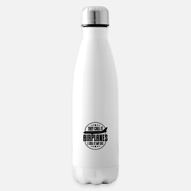 Flugzeug Pilot Flugzeuge Flugzeug Landung Geschenk - Isolierflasche - Weiß