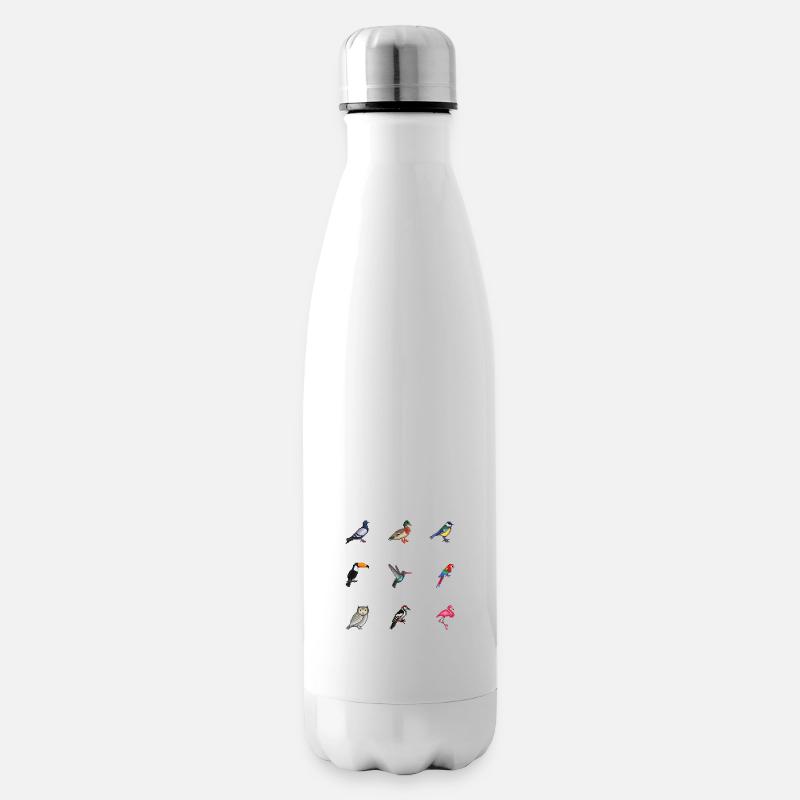 Vögel - Isolierflasche - Weiß