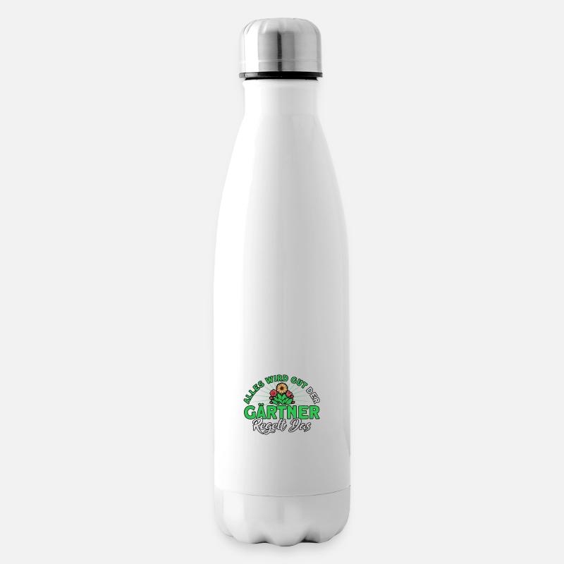 Alles Wird Gut Der Gärtner Regelt Das Gärtner - Isolierflasche - Weiß